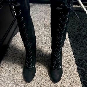 Black Knee High Boots